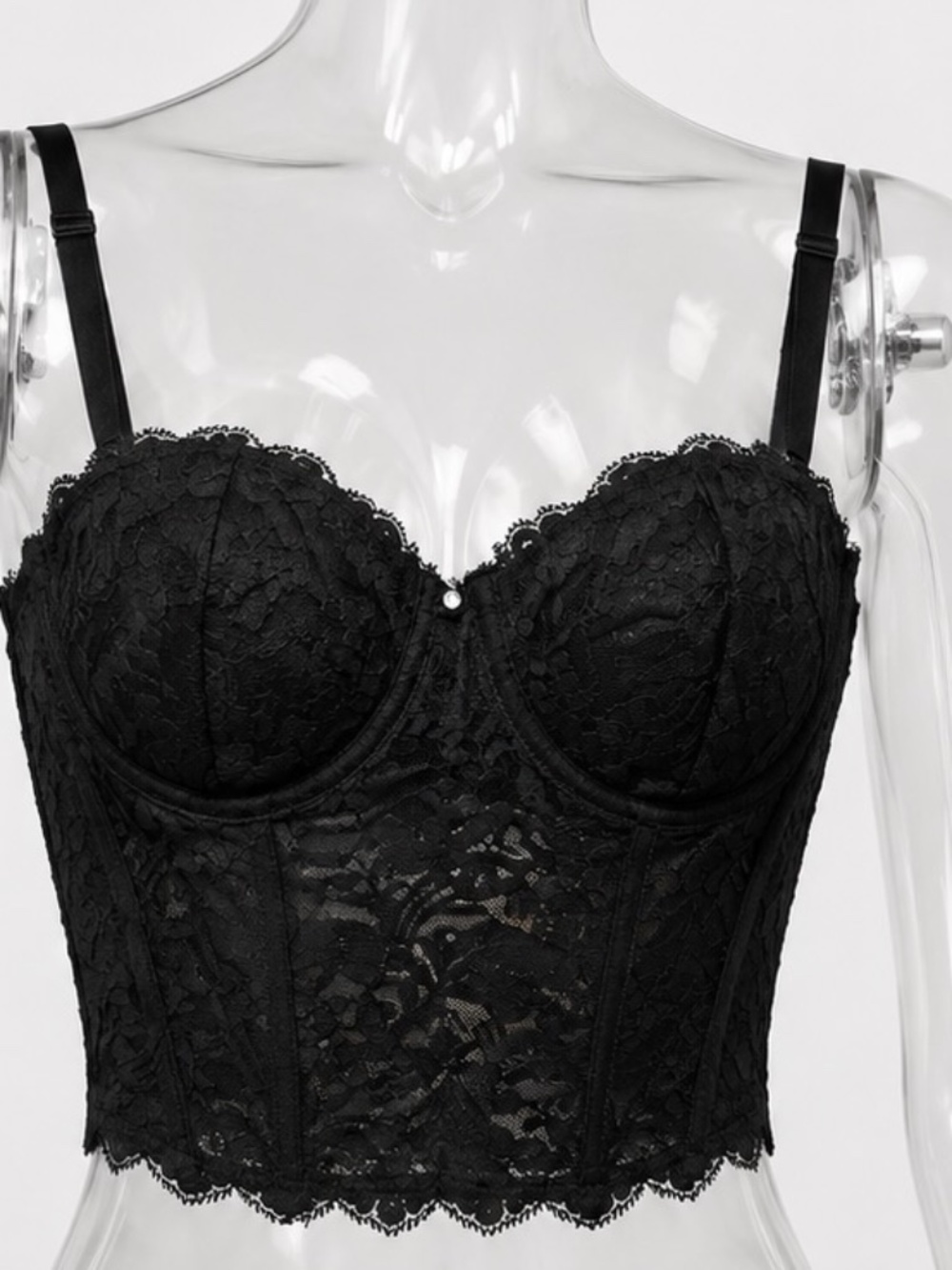 Triumph Vintage Corset Bustier Womens Size 34A Lace Coquette Sexy Goth
